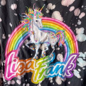 Lisa Frank Colorful Unicorn Tee - Black
